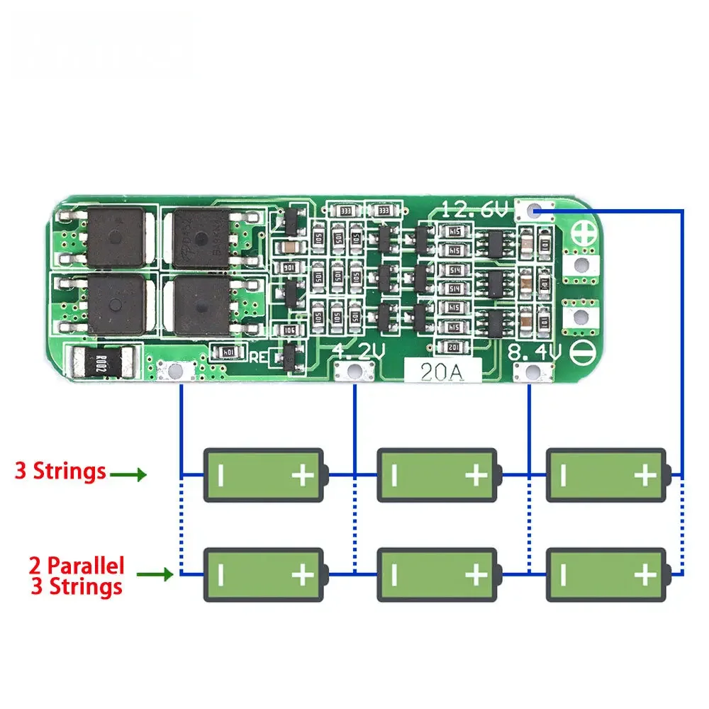 Li Ion Charger Module - 3S 20A Li-ion 18650 Battery BMS