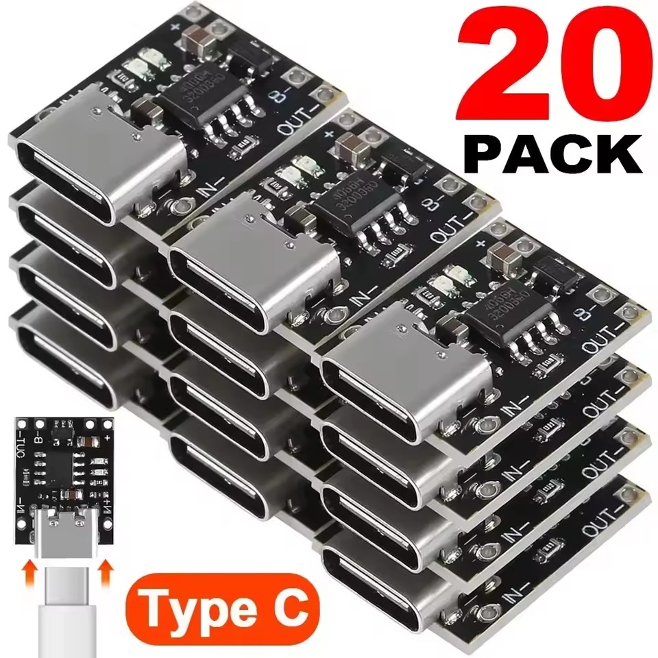 1-20Pcs TP4056 3.7V Lithium Ba - Usb C Cable recension och pris