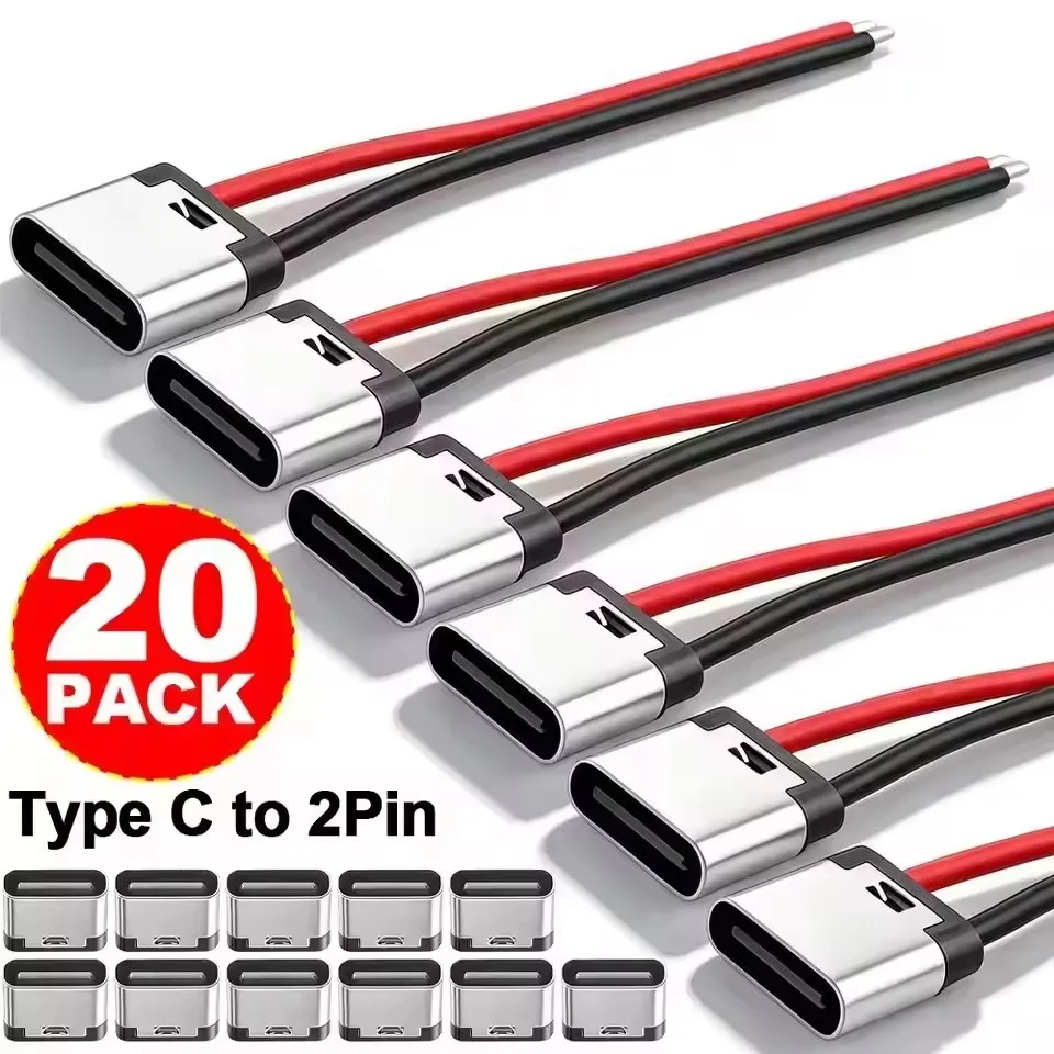 5-20PCS Type-C 2Pin Solder Wir - Usb C Cable recension och pris