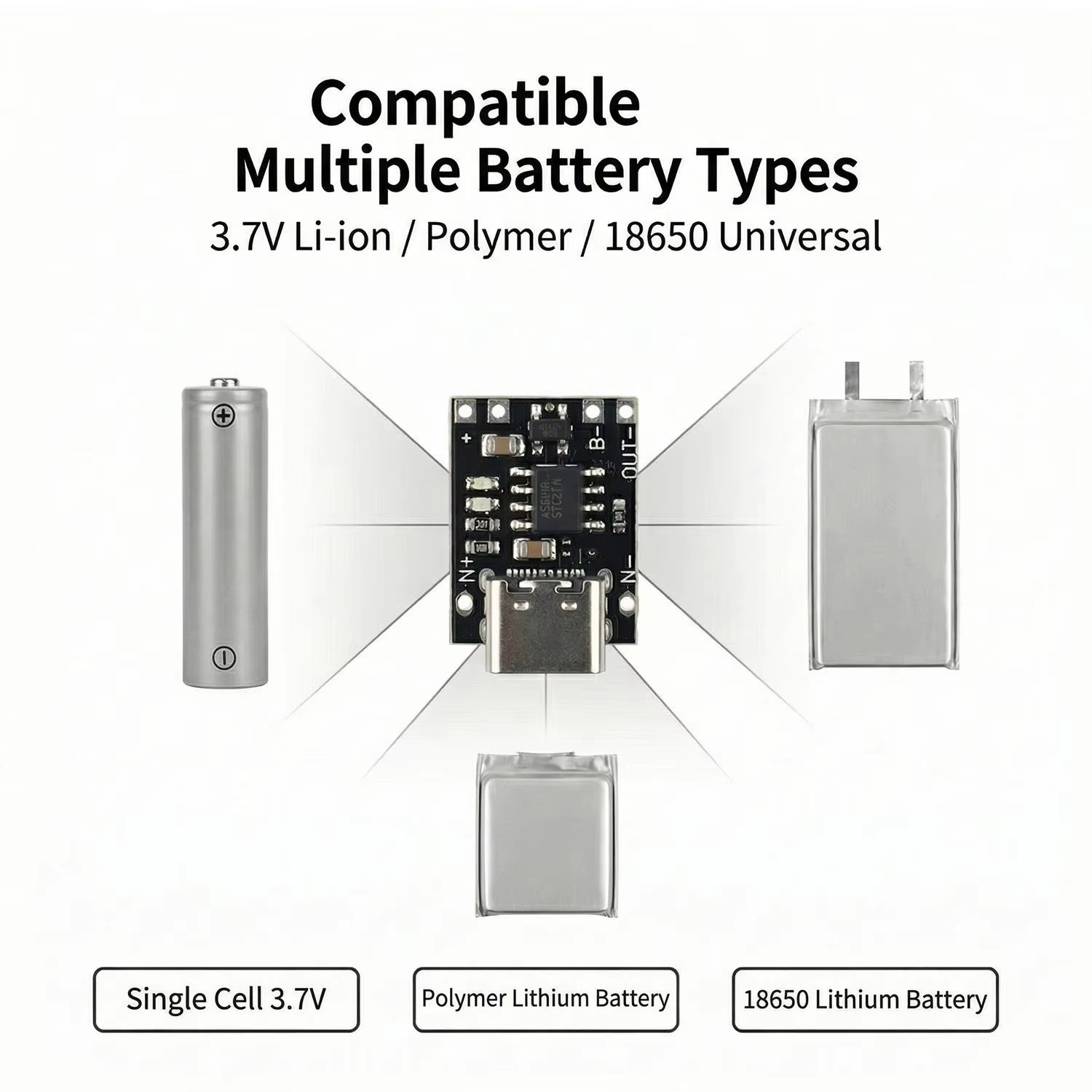1/10/20PCS 3.7V Lithium Batter - Usb C Cable recension och pris