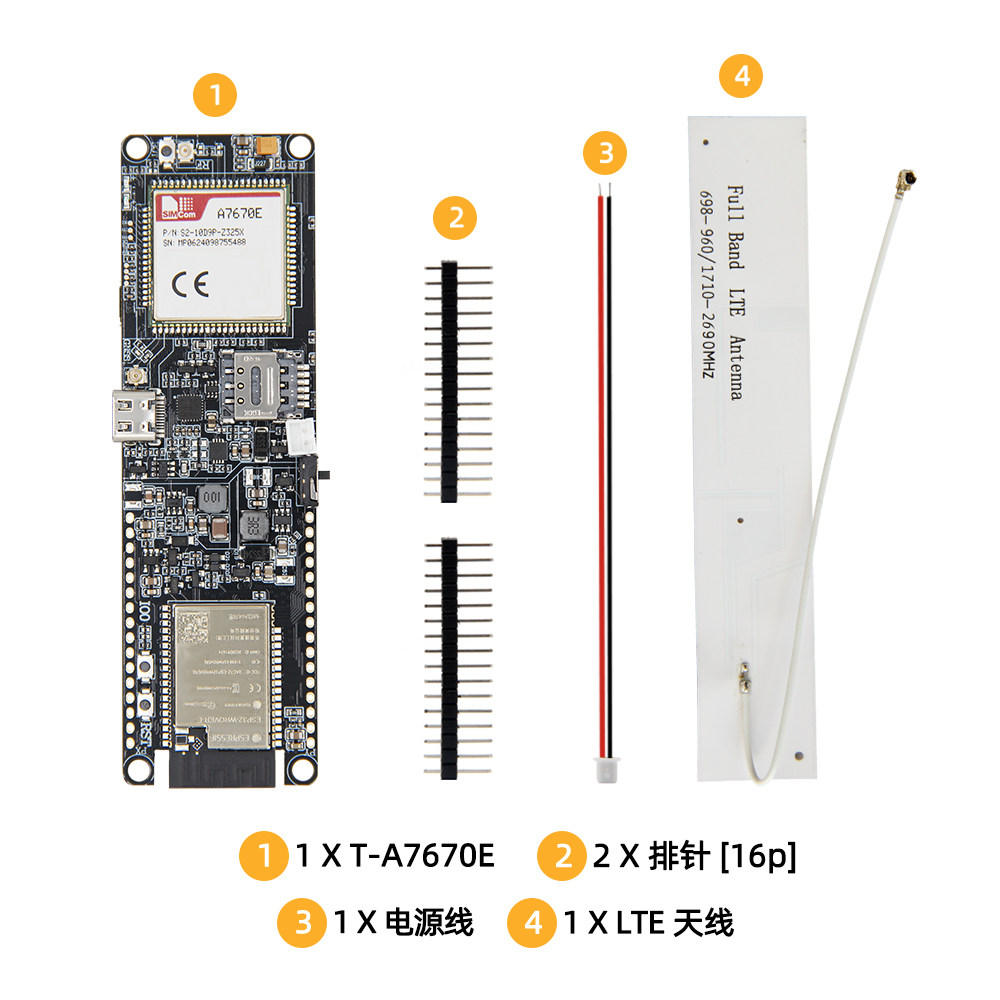 LILYGO T-A7670E ESP32 Module,  - Esp32 Battery Holder Lipo recension och pris