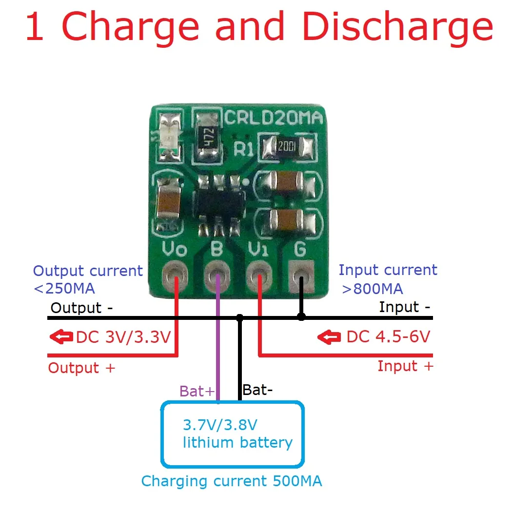 5X CRLD20MA Mini 2 in 1 3.7V 3 - Li Ion Charger Module recension och pris