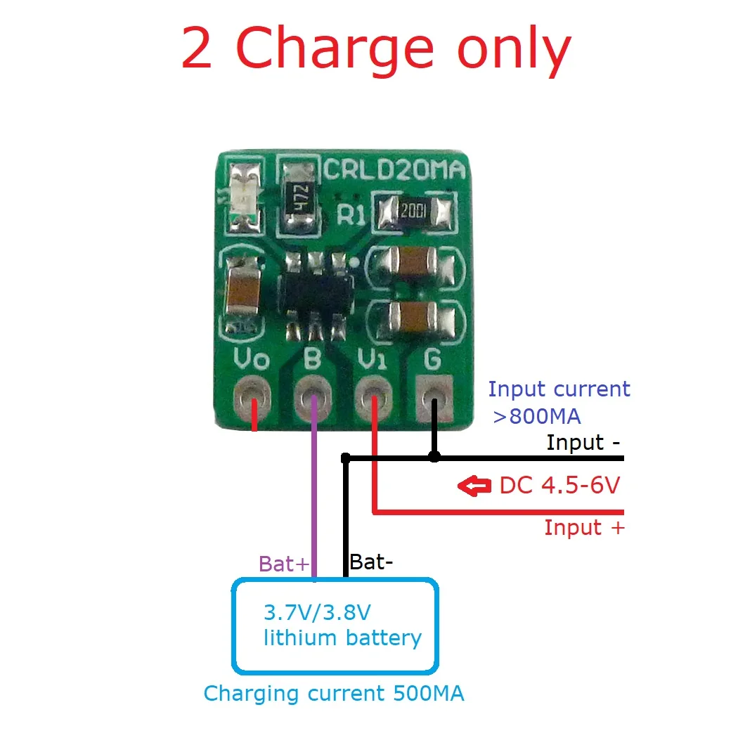 5X CRLD20MA Mini 2 in 1 3.7V 3 - Li Ion Charger Module recension och pris