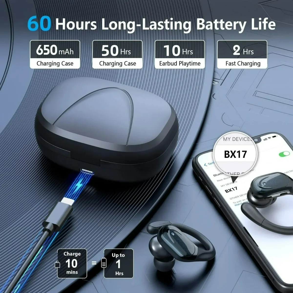 2027 New QCY Wireless Earbuds  - Usb C Cable recension och pris